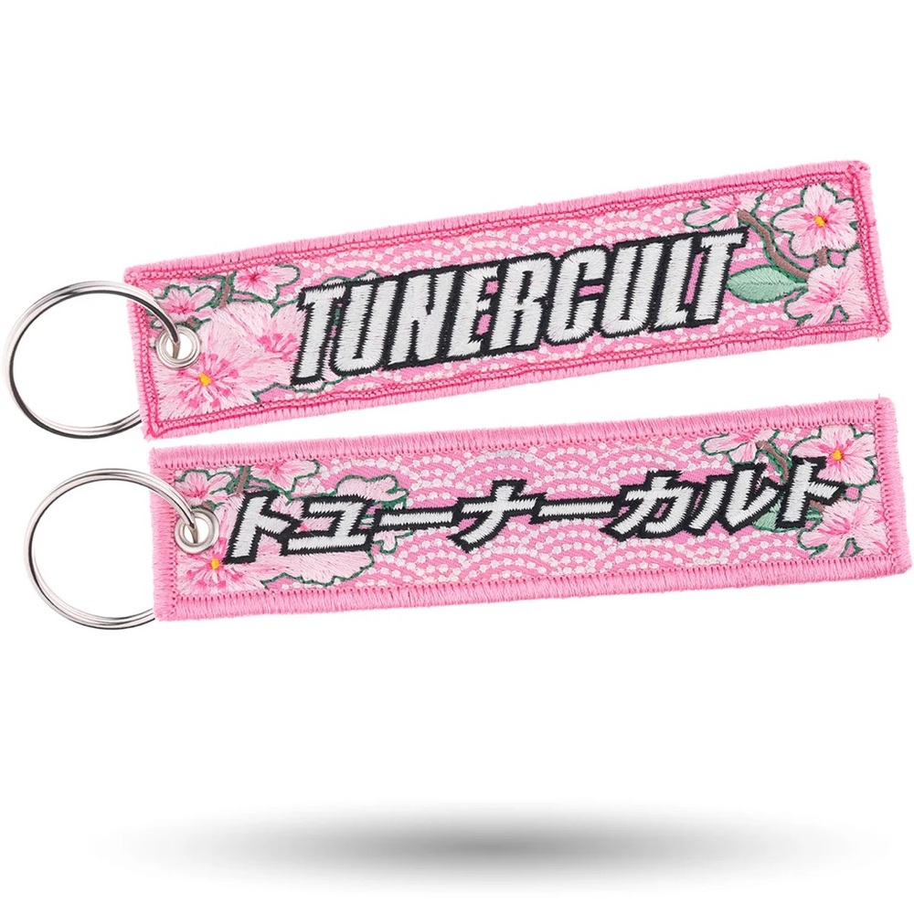 Sakura Pink Embroidered Keychain